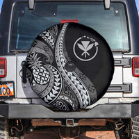 Hawaii Pineapple Gray Scale Tribal Pattern Spare Tire Cover - Polynesian Pride