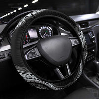 Hawaii Pineapple Gray Scale Tribal Pattern Steering Wheel Cover - Polynesian Pride