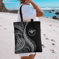 Hawaii Pineapple Gray Scale Tribal Pattern Tote Bag - Polynesian Pride