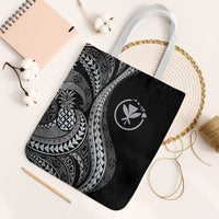 Hawaii Pineapple Gray Scale Tribal Pattern Tote Bag - Polynesian Pride