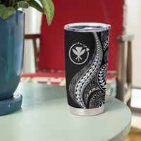 Hawaii Pineapple Gray Scale Tribal Pattern Tumbler Cup - Polynesian Pride
