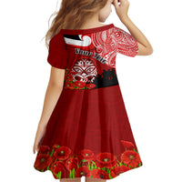 New Zealand ANZAC Waitangi Day Family Matching Tank Maxi Dress and Hawaiian Shirt Lest We Forget Soldier Tiki Maori Style LT03 - Polynesian Pride