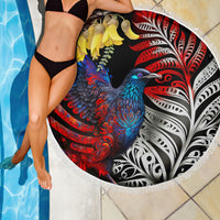 New Zealand Kohwhai Tui Bird Beach Blanket Silver Fern Version LT03 - Polynesian Pride