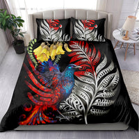 New Zealand Kohwhai Tui Bird Bedding Set Silver Fern Version LT03 - Polynesian Pride