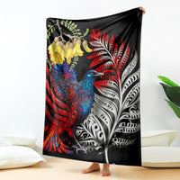 New Zealand Kohwhai Tui Bird Blanket Silver Fern Version LT03 - Polynesian Pride