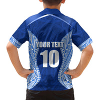 Custom Manu Samoa Rugby Family Matching Off Shoulder Short Dress and Hawaiian Shirt Polynesian Tattoo LT03 - Polynesian Pride