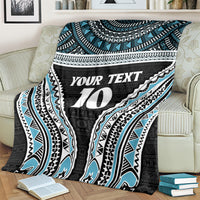 Custom Flying Fijians Rugby Blanket Tapa Tribal Cloth Black Color