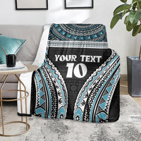 Custom Flying Fijians Rugby Blanket Tapa Tribal Cloth Black Color
