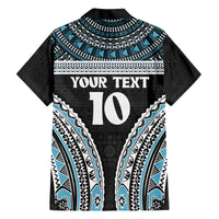 Custom Flying Fijians Rugby Family Matching Short Sleeve Bodycon Dress and Hawaiian Shirt Tapa Tribal Cloth Black Color LT03 - Polynesian Pride