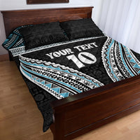 Custom Flying Fijians Rugby Quilt Bed Set Tapa Tribal Cloth Black Color