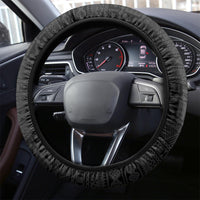 Custom Flying Fijians Rugby Steering Wheel Cover Tapa Tribal Cloth Black Color