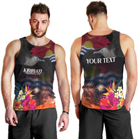 Kiribati Independence Day Men Tank Top Frigatebird and Plumeria Hibiscus Flower