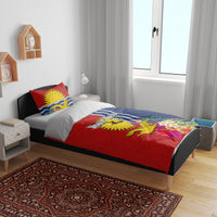 Personalised Kiribati Independence Day Bedding Set Kiribati Map With Flag Color