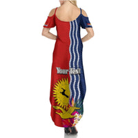 Personalised Kiribati Independence Day Summer Maxi Dress Kiribati Map With Flag Color LT03 - Polynesian Pride