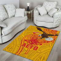 American Samoa Fautasi Race Area Rug Aeto Pago Pago with Eagle Samoan Tribal Patterns LT03 - Polynesian Pride