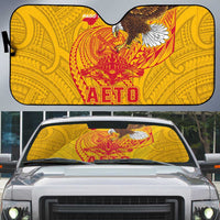 American Samoa Fautasi Race Auto Sun Shade Aeto Pago Pago with Eagle Samoan Tribal Patterns LT03 Multicolor - Polynesian Pride