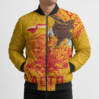 Personalized American Samoa Fautasi Race Bomber Puffer Jacket Aeto Pago Pago with Eagle Samoan Tribal Patterns