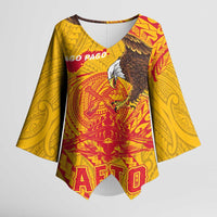 Personalized American Samoa Fautasi Race Kimono Sleeve Blouse Aeto Pago Pago with Eagle Samoan Tribal Patterns