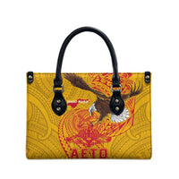 American Samoa Fautasi Race Leather Bag Aeto Pago Pago with Eagle Samoan Tribal Patterns LT03 - Polynesian Pride