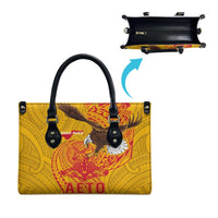 American Samoa Fautasi Race Leather Bag Aeto Pago Pago with Eagle Samoan Tribal Patterns LT03 - Polynesian Pride