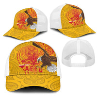 American Samoa Fautasi Race Mesh Trucker Cap Aeto Pago Pago with Eagle Samoan Tribal Patterns LT03 - Polynesian Pride
