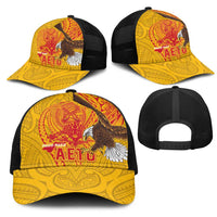 American Samoa Fautasi Race Mesh Trucker Cap Aeto Pago Pago with Eagle Samoan Tribal Patterns LT03 - Polynesian Pride