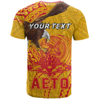 Personalized American Samoa Fautasi Race T Shirt Aeto Pago Pago with Eagle Samoan Tribal Patterns