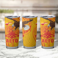 American Samoa Fautasi Race Tumbler Cup Aeto Pago Pago with Eagle Samoan Tribal Patterns