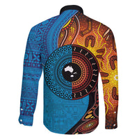 Fiji and Australia Together Family Matching Mermaid Dress and Hawaiian Shirt Tapa Tribal Tattoo mix Aboriginal Pattern