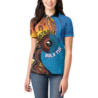 Fiji and Australia Together Women Polo Shirt Tapa Tribal Tattoo mix Aboriginal Pattern