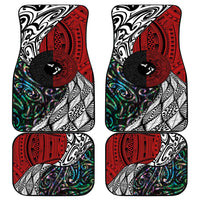 Tonga and New Zealand Together Car Mats Tongan Kupesi Ngatu Tattoo and Maori Paua Shell Pattern