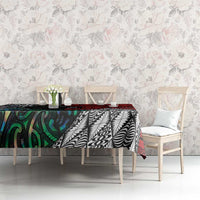 Tonga and New Zealand Together Tablecloth Tongan Kupesi Ngatu Tattoo and Maori Paua Shell Pattern LT03 - Polynesian Pride