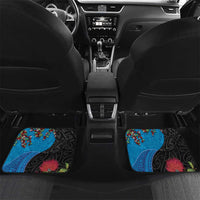 Fiji and New Zealand Together Car Mats Tapa Maori Tattoo mix Tagimoucia and Pohutukawa