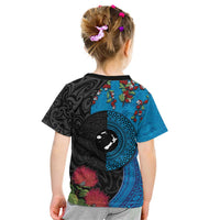Fiji and New Zealand Together Kid T Shirt Tapa Maori Tattoo mix Tagimoucia and Pohutukawa