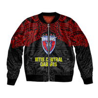 Vitis Central Dabaris Rugby Bomber Jacket Papua New Guinea Polynesian Tattoo LT03 Unisex Red - Polynesian Pride