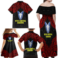 Vitis Central Dabaris Rugby Family Matching Off Shoulder Maxi Dress and Hawaiian Shirt Papua New Guinea Polynesian Tattoo LT03 - Polynesian Pride