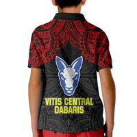 Vitis Central Dabaris Rugby Kid Polo Shirt Papua New Guinea Polynesian Tattoo LT03 - Polynesian Pride