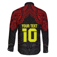 Custom Vitis Central Dabaris Rugby Family Matching Long Sleeve Bodycon Dress and Hawaiian Shirt Papua New Guinea Polynesian Tattoo LT03 - Polynesian Pride