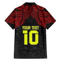 Custom Vitis Central Dabaris Rugby Family Matching Off Shoulder Long Sleeve Dress and Hawaiian Shirt Papua New Guinea Polynesian Tattoo LT03 - Polynesian Pride