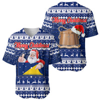 Tokelau Christmas Baseball Jersey Santa Claus Tokelau Flag and Coat of Arms with Polynesian Pattern LT03 - Polynesian Pride