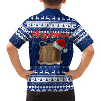 Tokelau Christmas Family Matching Short Sleeve Bodycon Dress and Hawaiian Shirt Santa Claus Tokelau Flag and Coat of Arms with Polynesian Pattern LT03 - Polynesian Pride