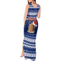 Tokelau Christmas Tank Maxi Dress Santa Claus Tokelau Flag and Coat of Arms with Polynesian Pattern LT03 - Polynesian Pride