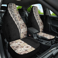 Tukenny Pattern Fijian War Clubs Mix Tapa Tribal Car Seat Cover LT03 One Size Beige - Polynesian Pride