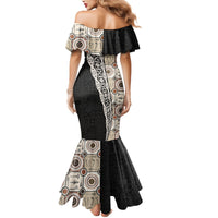 Tukenny Pattern Fijian War Clubs Mix Tapa Tribal Mermaid Dress LT03 - Polynesian Pride