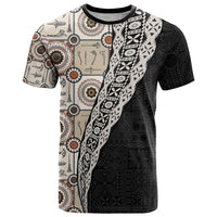 Tukenny Pattern Fijian War Clubs Mix Tapa Tribal T Shirt LT03 Beige - Polynesian Pride