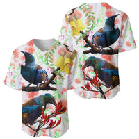 New Zealand Pohutukawa Tui Bird Baseball Jersey Kowhai Version LT03 - Polynesian Pride