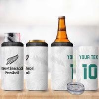 Custom New Zealand Football 4 in 1 Can Cooler Tumbler Go All Silver Ferns - Towards World Cup 2026