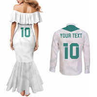 Custom New Zealand Football Couples Matching Mermaid Dress and Long Sleeve Button Shirt Go All Silver Ferns - Towards World Cup 2026