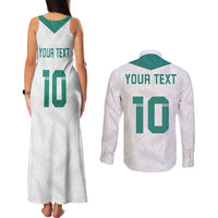 Custom New Zealand Football Couples Matching Tank Maxi Dress and Long Sleeve Button Shirt Go All Silver Ferns - Towards World Cup 2026