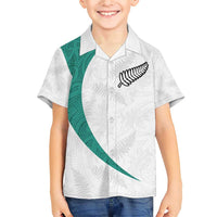 Custom New Zealand Football Family Matching Short Sleeve Bodycon Dress and Hawaiian Shirt Go All Silver Ferns - Towards World Cup 2026